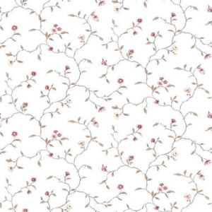 Kitchen Recipes G12264 Papel  de parede fundo branca galhos folhas bege flores pequenas vermelhas 