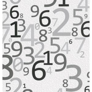 Tic tac  0401300393Papel de  Parede  fundo branco  numeros em preto 
