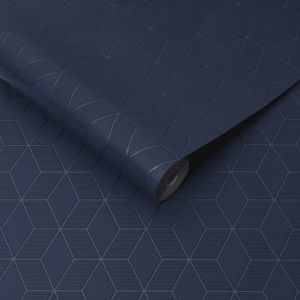 Star 101313 Papel  de Parede hexagonal azul com baixo relevo prisma blue 