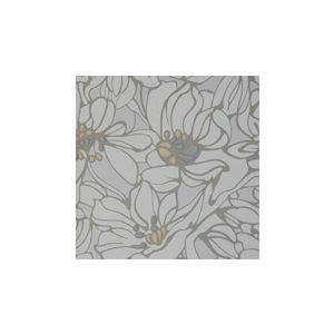 Papel de parede  DDD  flores grandes cinza amarelo  cod 28361