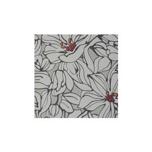 Papel de parede  DDD  flores grandes branca contorno miolo vermelho  cod 28362