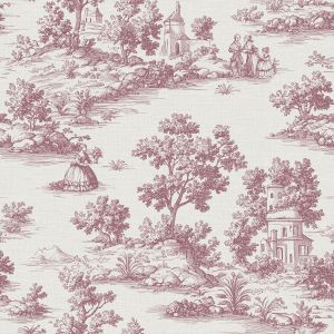 Goya  3858-5 Papel de parede riscas toile de jouy borgonha