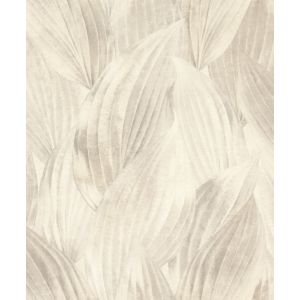 Allegretto 571516 Papel de parede folhagem areia e cinza