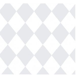 Treboli  586-3  Papel de parede losango branco com  cinza