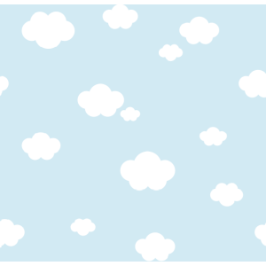 Treboli  587-1  Papel de parede fundo azul com nuvens brancas 