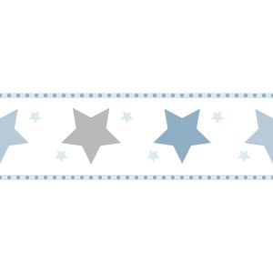 Treboli  594-1 Papel de parede faixa  estrelas azul