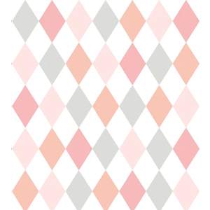 Renascer 6243 Papel de  Parede losangos tons de rosa e cinza e branco 