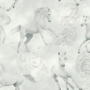 Star 7300 Papel de  Parede cavalo alado com glittter prata