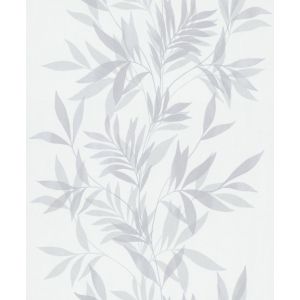 Leyla 82460 Papel de parede folhas e flores prata e cinza