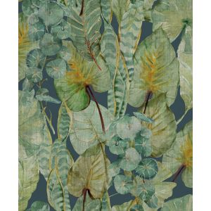 Flora 84438 papel de parede folhagem cinza azulado e verde