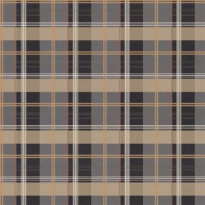 Tartan 88719 Papel de parede  xadrez  preto, caramelo e branco