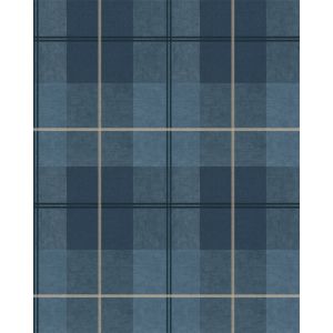 Tartan 88764 Papel de parede  xadrez  azul jeans
