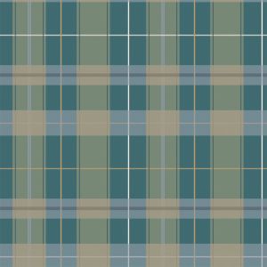 Tartan 88955 Papel de parede  xadrez azul esverdeado e mostarda