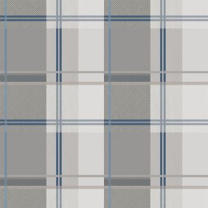 Tartan 89051 Papel de parede  xadrez branco, azul e cinza