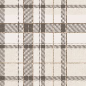 Tartan 89174 Papel de parede  xadrez marrom escuro e bege
