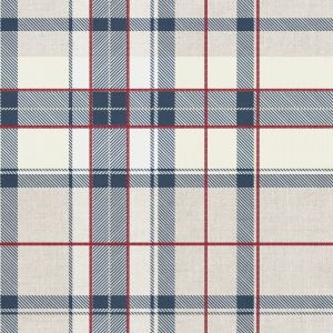 Tartan 89181 Papel de parede  xadrez azul, vermelho e bege