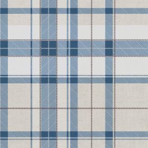 Tartan 89211 Papel de parede  xadrez cru e azul petróleo