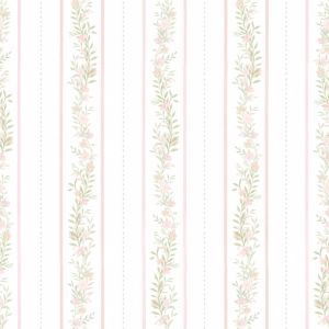 Era uma vez 89884 papel de parede- listra-floral-raminhos-rosa