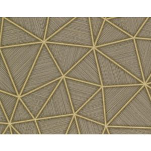 Ambiance  29108 Papel de parede geometrico  marrom cafe com dourado 