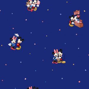 Minie e mickey  com fundo azul marinhio