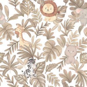 Bambini BA0007 Papel de parede safari baby bege