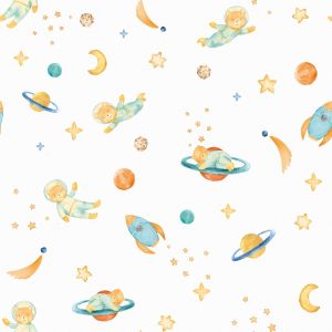Bambini BA0015  Papel de parede ursinho astronauta