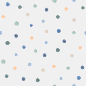 Bambini BA0046 Papel de parede Poá Aquarelada Azul