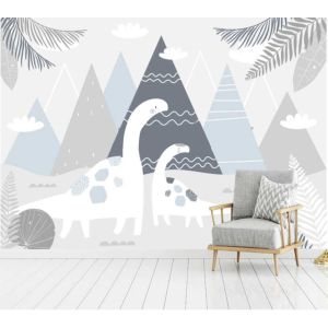   Papel de parede  personalizado  1022 dinossauros nas montanhas 