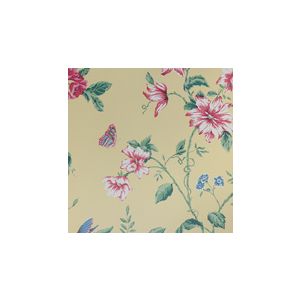 English Florals  G34304   Papel de  Parede   fundo  bege com flores rosa 