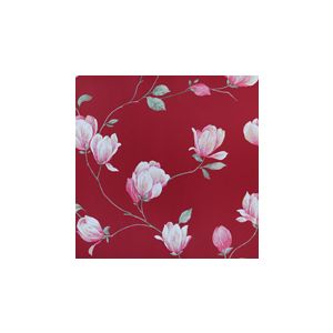 English Florals  G34329  Papel de  Parede   fundo  vermelho com rosas