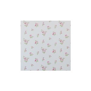 English Florals  G34347 Papel de  Parede   fundo branco com rosas rosa