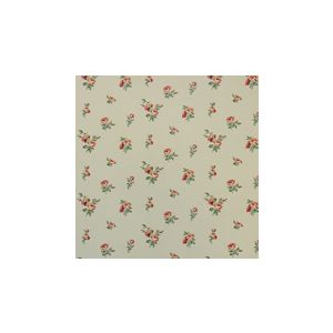 English Florals  G34349 Papel de  Parede   fundo bege com mini rosas  vermelhas 