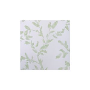 English Florals  G67241 Papel de  Parede  fundo branco com folhas verde 