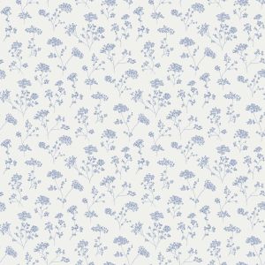 Miniatures 3  G67871 Papel de parede  mini flores azul  e fundo branco
