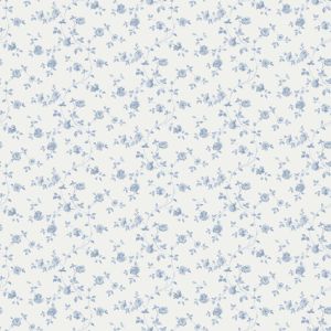 Miniatures 3  G67887 Papel de parede  Mini rosas cor azul fundo branco 