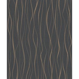 Ivy  6813-50 Papel de parede  curvas verticais  com baixo relevo  preto com marrom 
