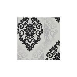 Papel de parede - Cool - Medalhões em cinza e preto  , cód :   87319