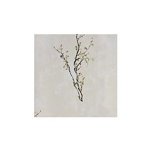 Papel de parede -Enchantment-Fundo-bege-árvores-pretas-beges, cód : 120307