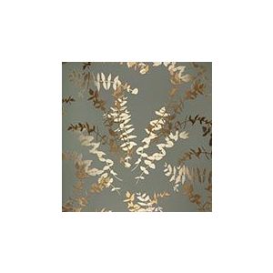 Papel de parede -Enchantment-Fundo-esverdeado-folhass-douradas, cód : 121302
