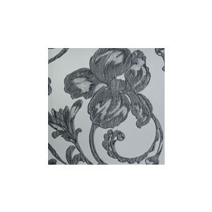 Papel de parede  - Decora - Fundo branco com flores em cinza  cód :  55626