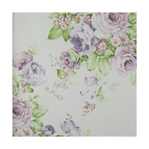 Papel de parede -Fragrant  Roses -Fundo-branco-flores-grandes-lilás , cód : FA811017
