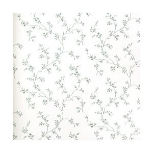 Papel de parede -Fragrant Roses -Fundo-branco-ramosverde , cód : FA811018
