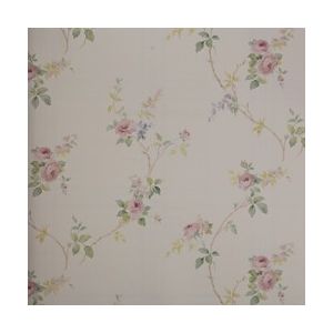 Papel de parede -Fragrant Roses-Fundo bege-claro-flores-rosa-claro-lilás cód : FA811039