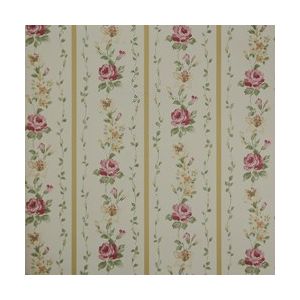 Papel de parede -Fragrant Roses -Listras-rosas-vermalhas-bege cód : FA811040