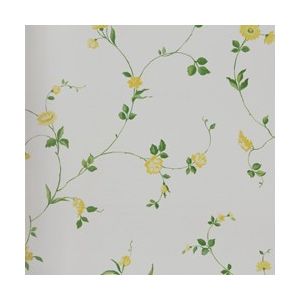 Papel de parede -Fragrant Roses -Fundo -branco-ramos-flores-amarelas, , cód : FA811052