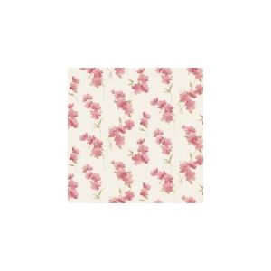 Papel de parede -Floral Prints 2 -Fundo bege-flores-vermelhas  , cód : PR33851