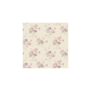 papel de parede -Floral Prints 2 -Fundo bege-hortencias-rosa-vemrelhas . cód : PR33858