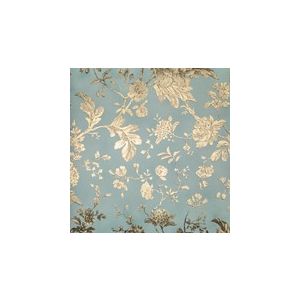 Papel de parede -Brigth wall-Fundo azul com flores douradas , cód : Y6130604