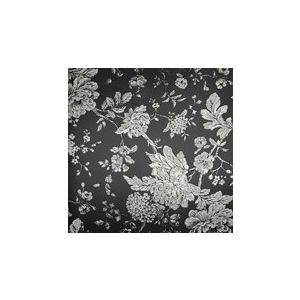 Papel de parede -Brigth wall-Fundo preto com flores em prata , cód : Y6130606