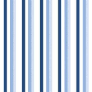 Papel de parede vinilizado- Bambinos- Listras branca e azul em vários tons , cód :3307